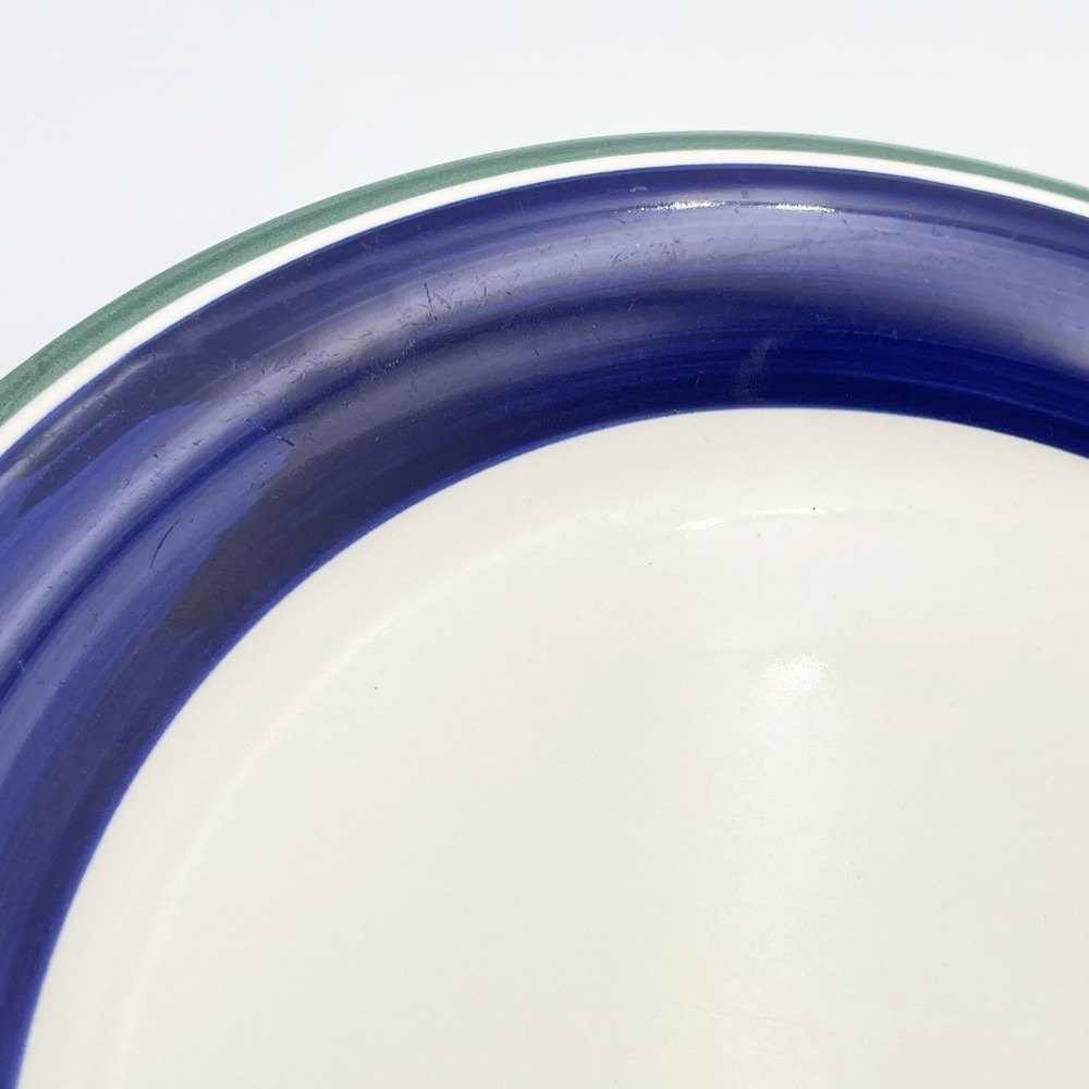Vintage‎ 1990s Gibson Oceanside Blue Green Stripe Dinner Plates Set of 2 - Picture 13 of 14